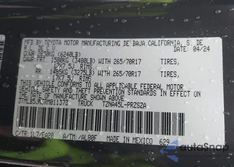 2024 Toyota Tacoma Trd Off Road from USA, damaged, VIN 3TMLB5JN3RM011373